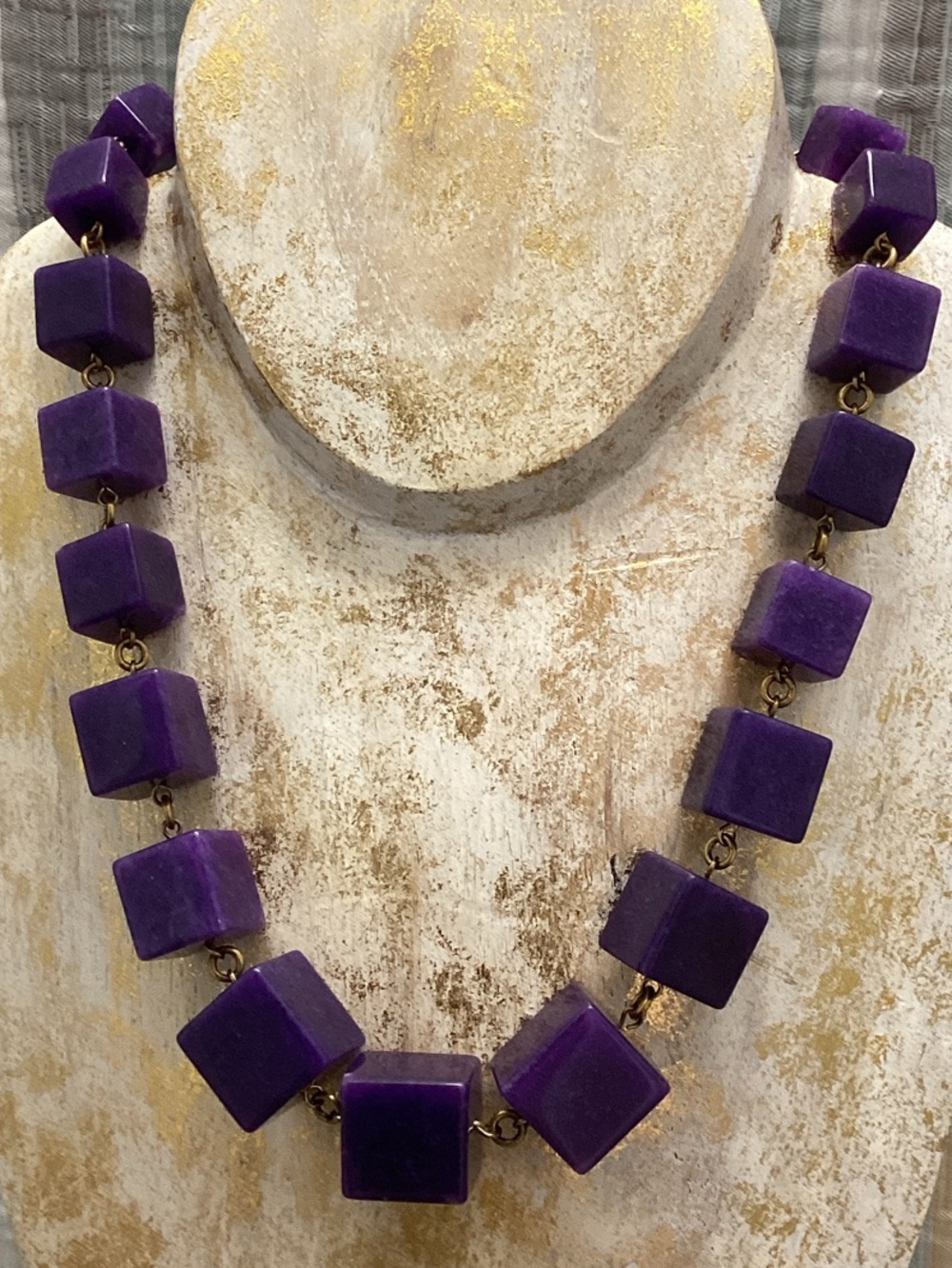 KJL chunky cube necklace Whimsigoth, Brutalist,Y2K retro, Geometric